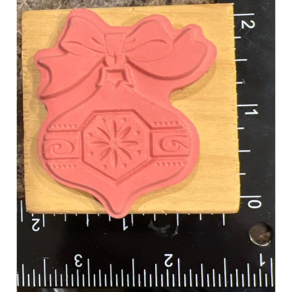 10287866 Craft Smart Holiday Ornament wood mounted Rubber Stamp 2013 - Picture 2 of 4